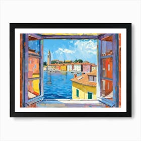 Rovinj From The Window View Painting 2 Affiche