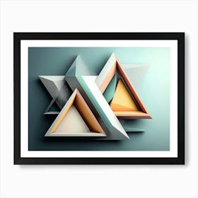 3D Geometric Triangles Affiche