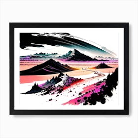 Landscape With Mountains Art Print