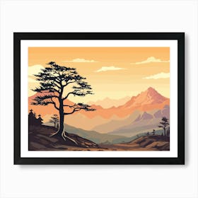 Landscape With Tree 3 Art Print