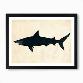 Pelagic Thresher Shark Grey Silhouette 5 Art Print