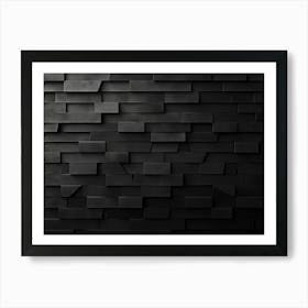 Abstract Black Background With Brick Shadow Texture 1 Art Print