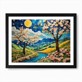 Cherry Blossoms ala Vincent 1 Art Print