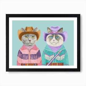 Rodeo Cats 6 Art Print