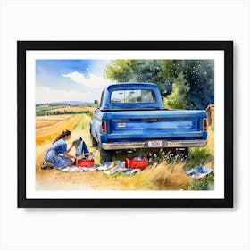 Truck Breakdown Art Print