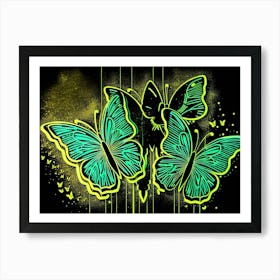 Neon Butterflies 4 Art Print