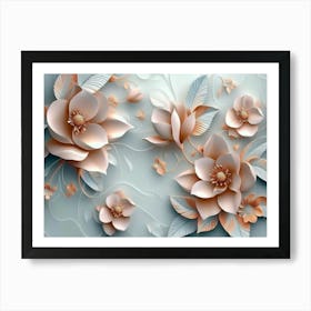 3d High Decoration Background 3d Design with Floral Art Print