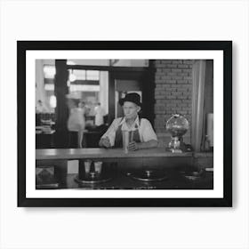 Man Drinking Malted Milk At Stand In Streetcar Terminal, Oklahoma City, Oklahoma By Russell Lee Art Print