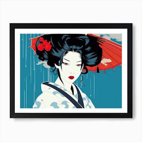 Simple Illustration Geisha 6 Art Print