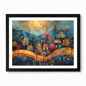 Night In The Village 2 Art Print