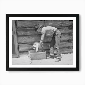 Farmer Getting Wood For The Cook Stove, Pie Town, New Mexico By Russell Lee Art Print