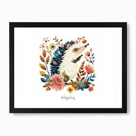 Little Floral Hedgehog 1 Poster Art Print