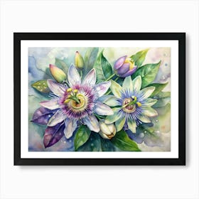 7 Passionflowers With Intricate Patterns Poster