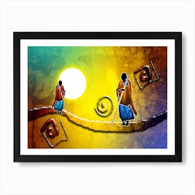 Tribal African Art Illustration In Painting Style 133 Art Print