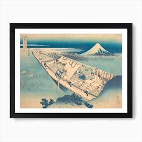 Ushibori In Hitachi Province (Jōshū Ushibori), From The Series Thirty Six Views Of Mount Fuji  Art Print