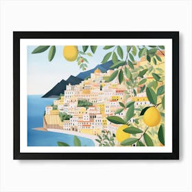 Amalfi Italy Landscape Watercolour Art Print