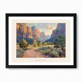 Western Sunset Landscapes Zion National Park Utah 1 Poster Art Print