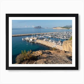 Marina in Moraira and Mediterranean Sea Art Print