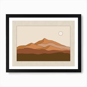 Abstract Desert Mountains Art Print