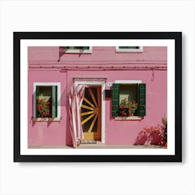 Cute Pink House In Burano, Italy  Art Print