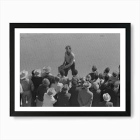 Untitled Photo, Possibly Related To Rodeo Performer Riding Brahma Bull At The Rodeo Of The San Angelo Fat Stock Art Print