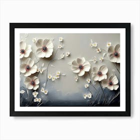 3d Floral Painting Art Print