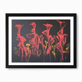 Red und orange flowers Art Print