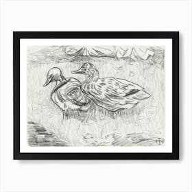 Two Ducks (1873–1917), Theo Van Hoytema Art Print