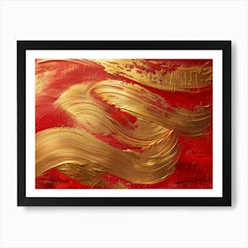 Gold And Red 6 Art Print