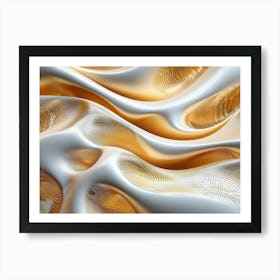 3d Abstraction Modern And Creative Golden Colors Art Print