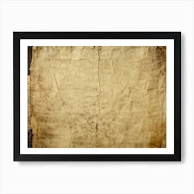 Abstract Pattern Framed Within A Vintage Crumpled Piece Of Paper Texture Of Fibers Pronounced Fad (4) Art Print