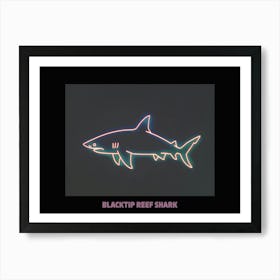 Neon Pink Blacktip Reef Shark Poster 3 Art Print