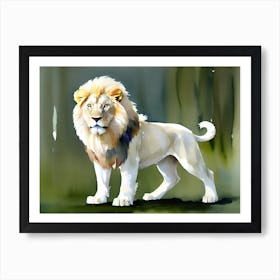 White Lion Painting Art Print
