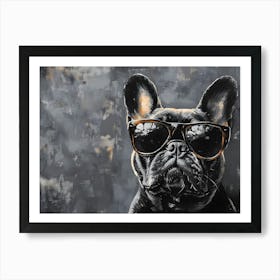 Frenchie Wearing Sunglasses 2 Art Print