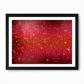 Red Orange Tone Shade Shining Star Background Art Print