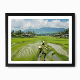 Village Rice Fields In Bali paintings art print Art Print