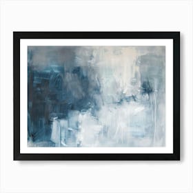 Abstract In Blue And White 5 Art Print