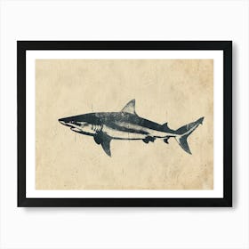 Bigeye Thresher Grey Silhouette 5 Art Print