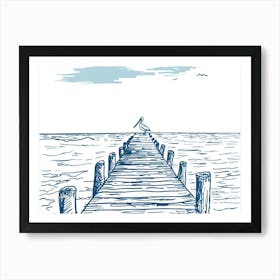 Pelican Pier Art Print