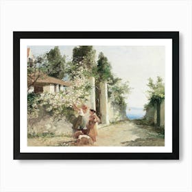 Two Women In A Garden Art Print