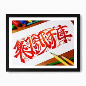 Chinese Calligraphy 5 Art Print