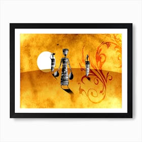 Tribal African Art Illustration In Painting Style 116 Art Print