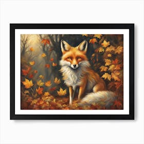 Autumn Mystical Fox 4 Art Print