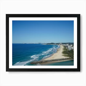 Gold Coast Beach, Deep Blue Water, Waves And Soft Focus Art Print