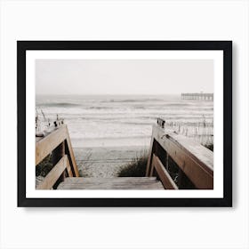 Wood Steps To Beach Art Print