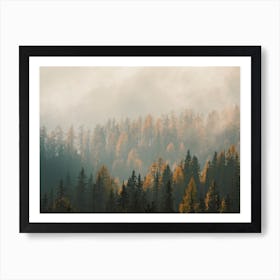 Misty Mountain Forest Art Print