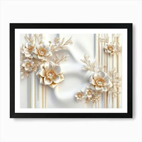 Flowers On A White Background 2 Art Print