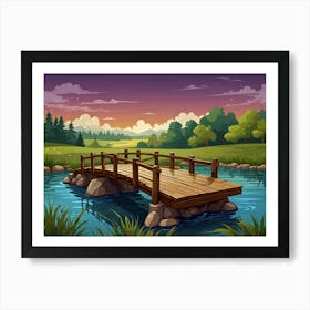 Bridge Over The River 1 Art Print