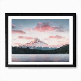 Pastel Mountain Sunset Art Print