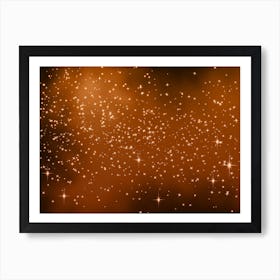 Dark Orange Shining Star Background Art Print